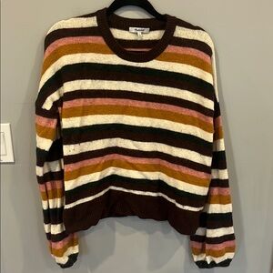Madewell Women's Striped Sweater - Multicolor XL